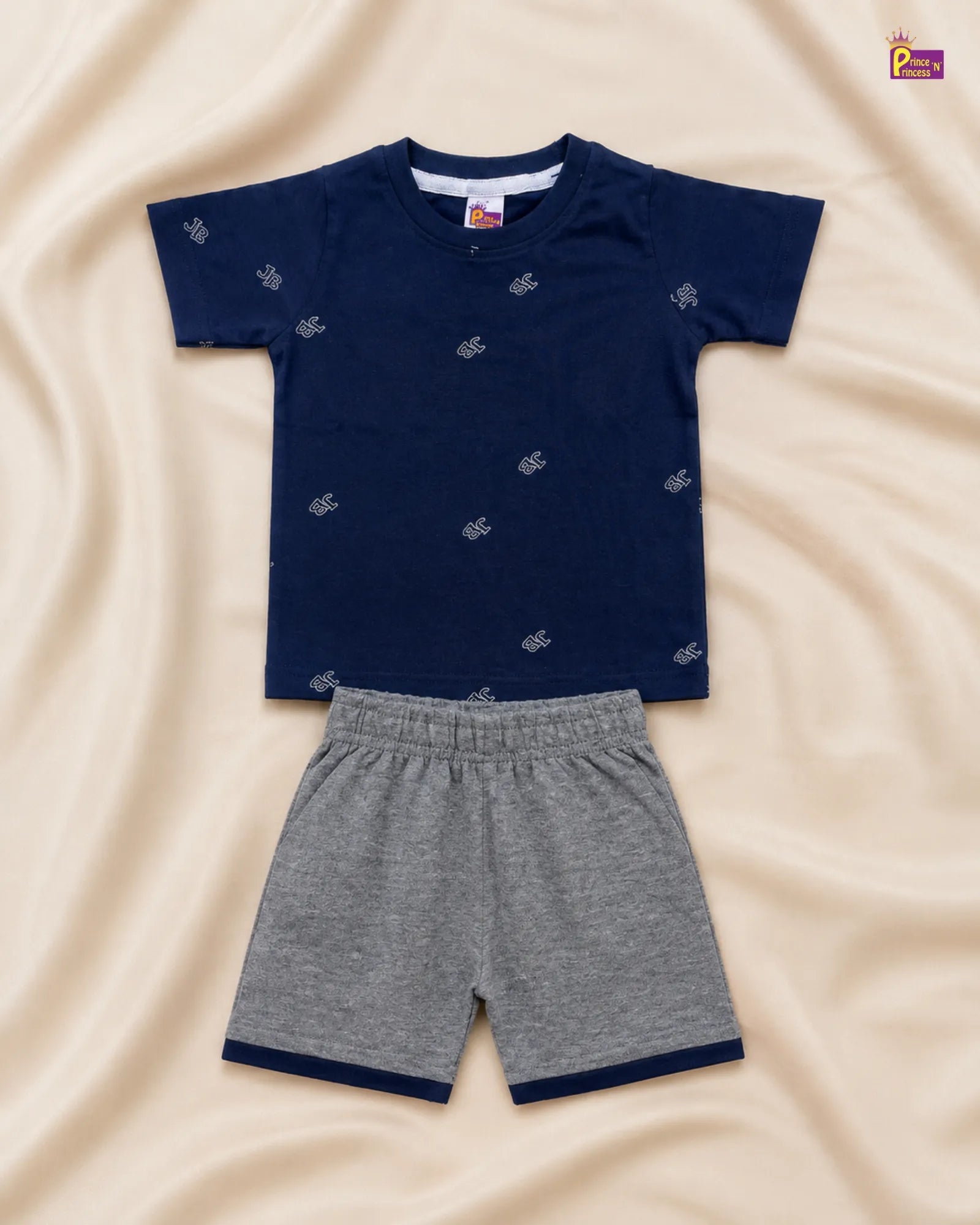 Boys Navy Blue TShirt with Grey Trouser TS089 for kids festival wear