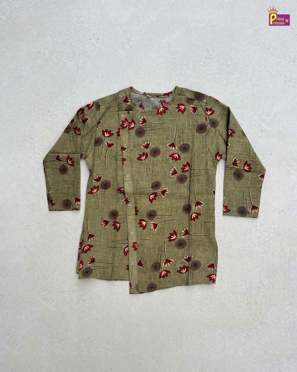 Boys Oilve green Kurta Pajama KP028 - Prince N Princess