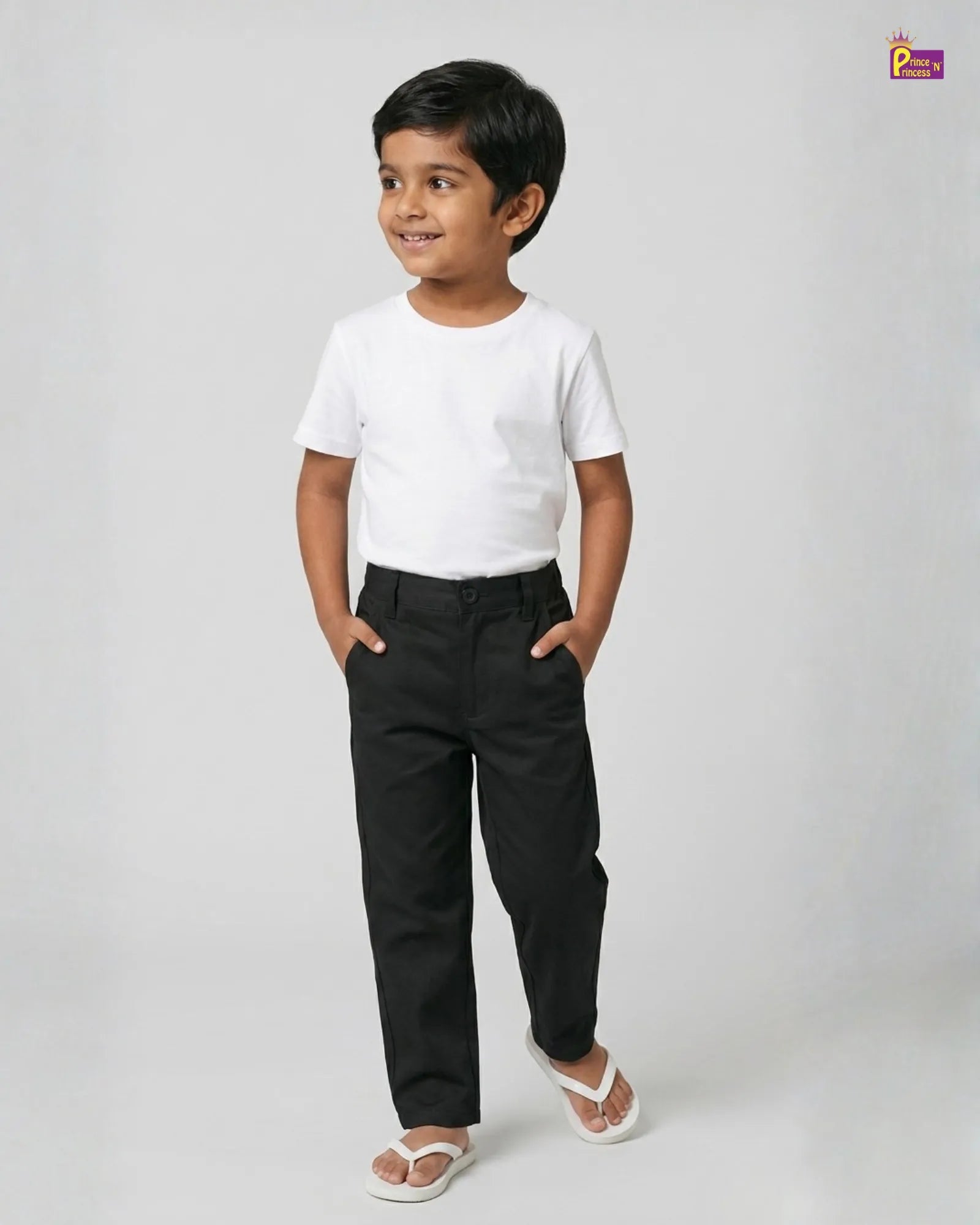 Boys Pant - Kids Slim Fit Black Pants for Casual Wear PT047 for kids festival wear