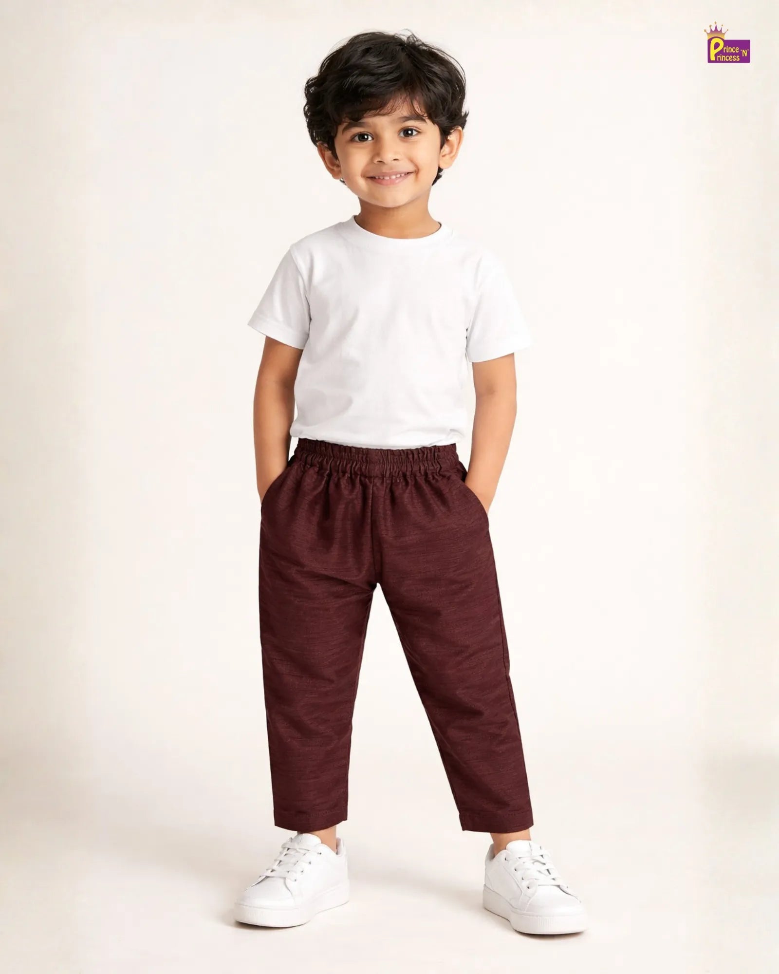 Boys Pant - Kids Slim Fit Brown Pant for Casual Wear PT064 for kids festival wear