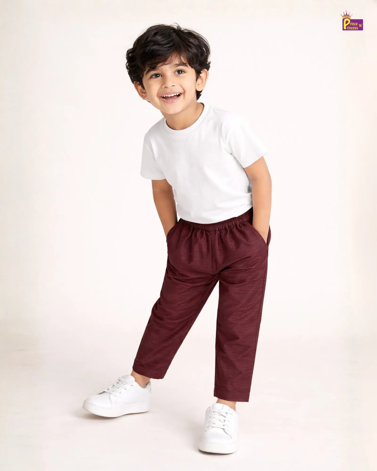 Boys Pant - Kids Slim Fit Brown Pant for Casual Wear PT064 for kids festival wear