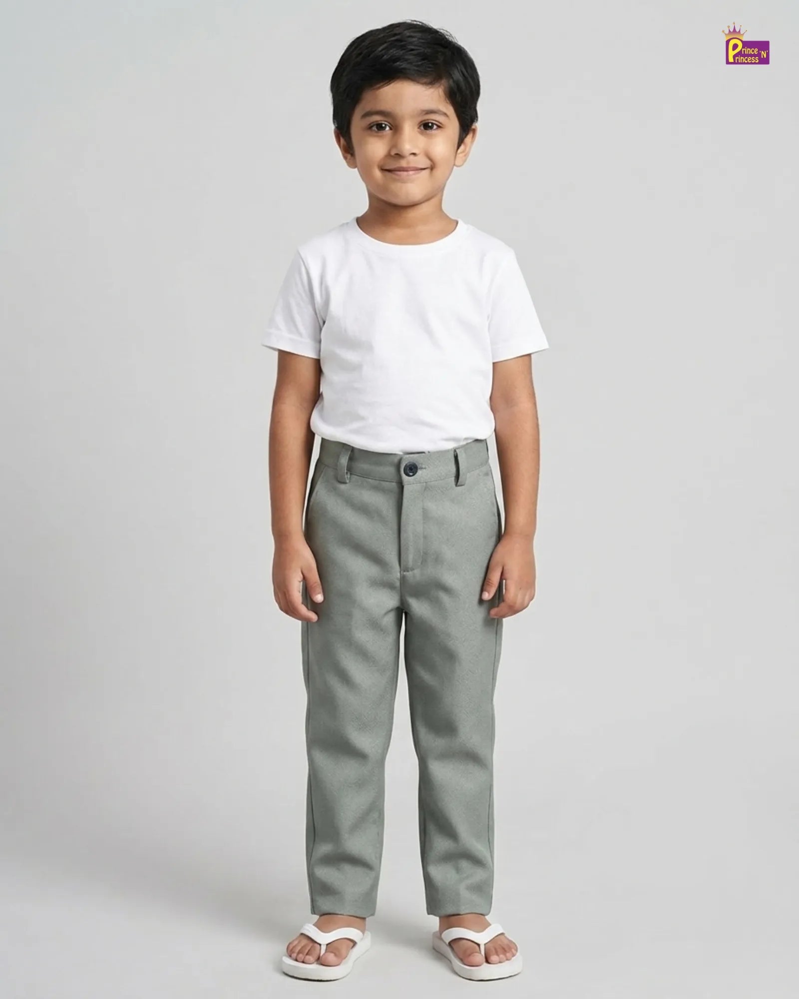 Boys Pant - Kids Slim Fit Silver Pants for Casual Wear PT045 for kids festival wear