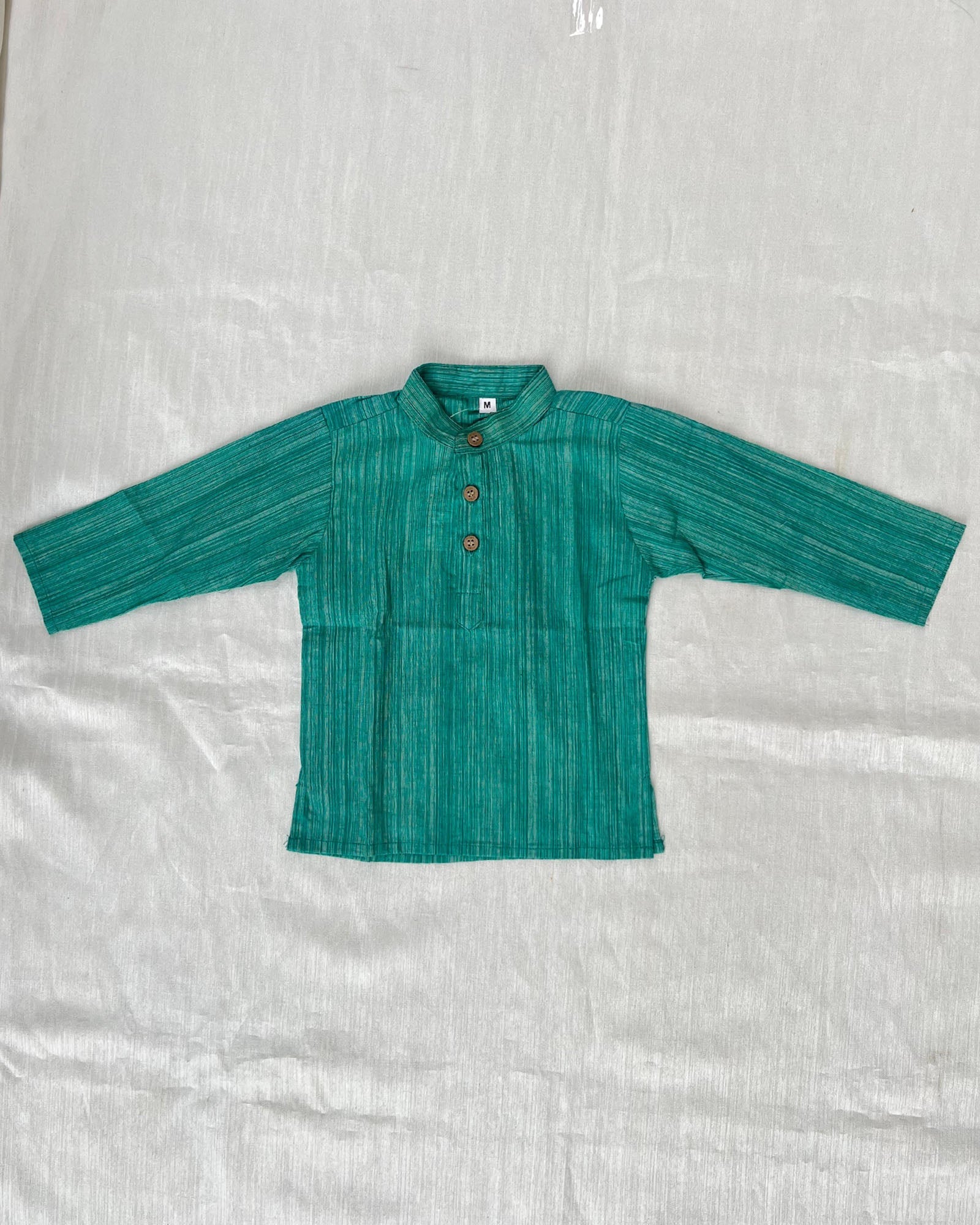 Boys Rama Green Linen Cotton Kurta Pajama KP061 - Prince N Princess