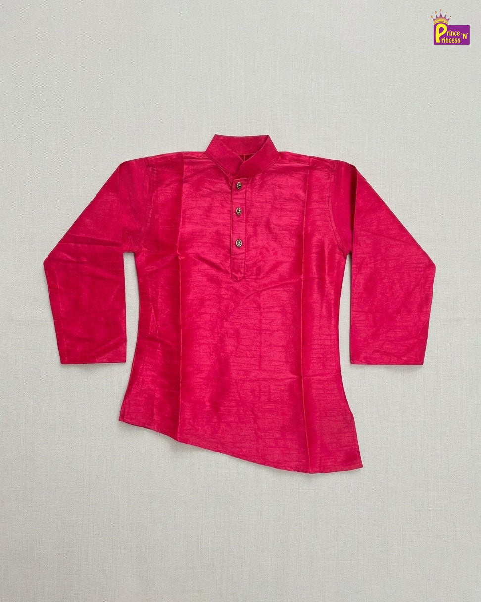 Boys Raw Silk Kurta Pajama in Royal Pink KP009 - Prince N Princess