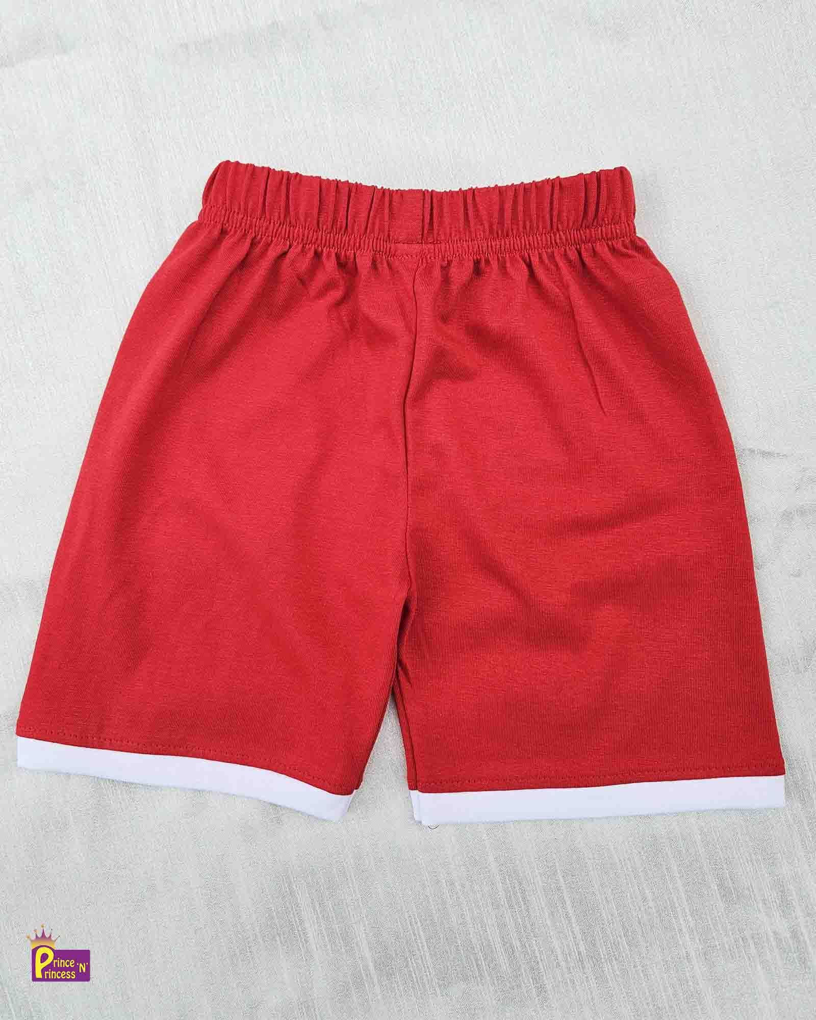 Boys Red white   Raglan Sleeve T shirt with Trouser TS104 Prince N Princess