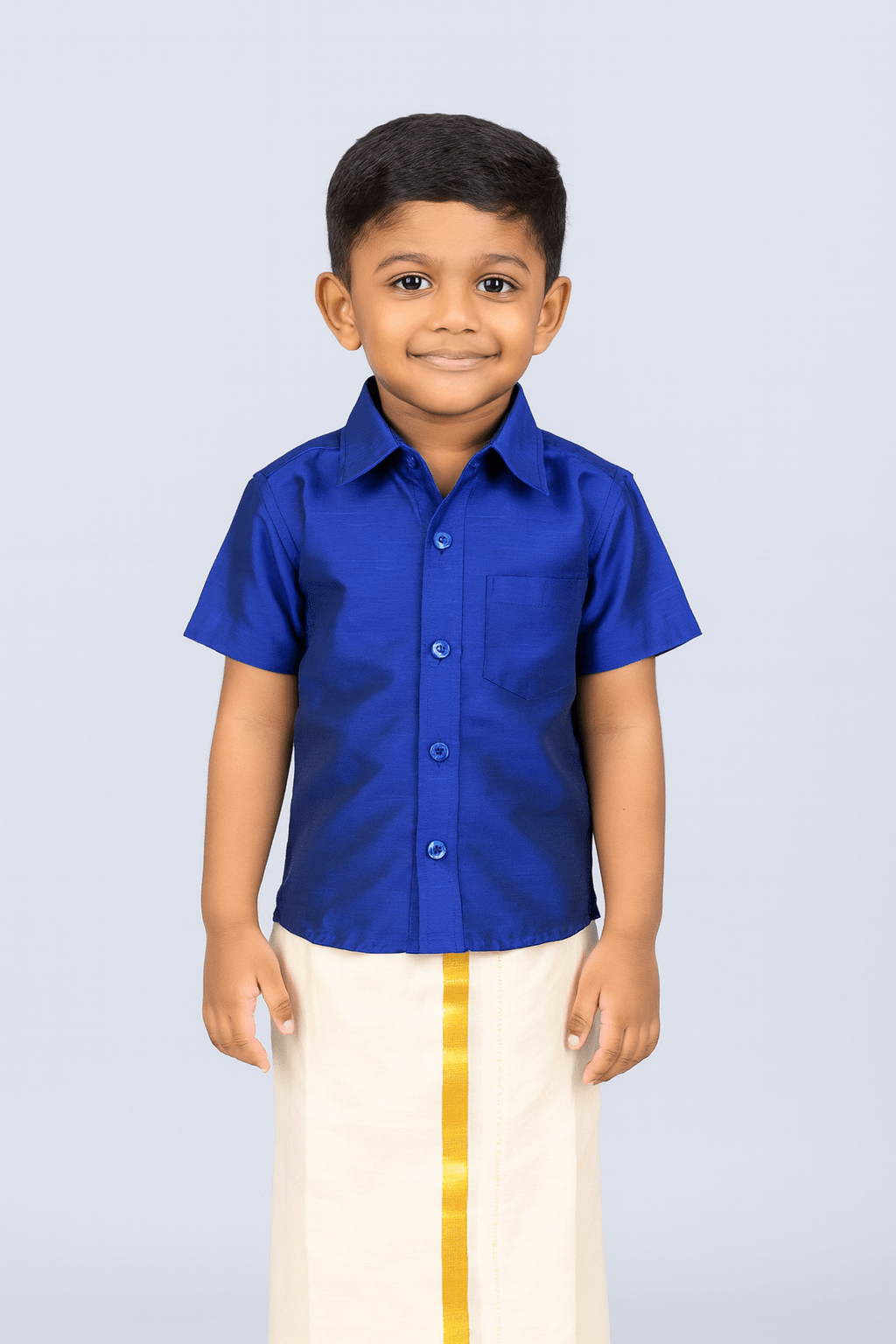 Boys South Blue Shirt Dhoti SD099 - Prince N Princess