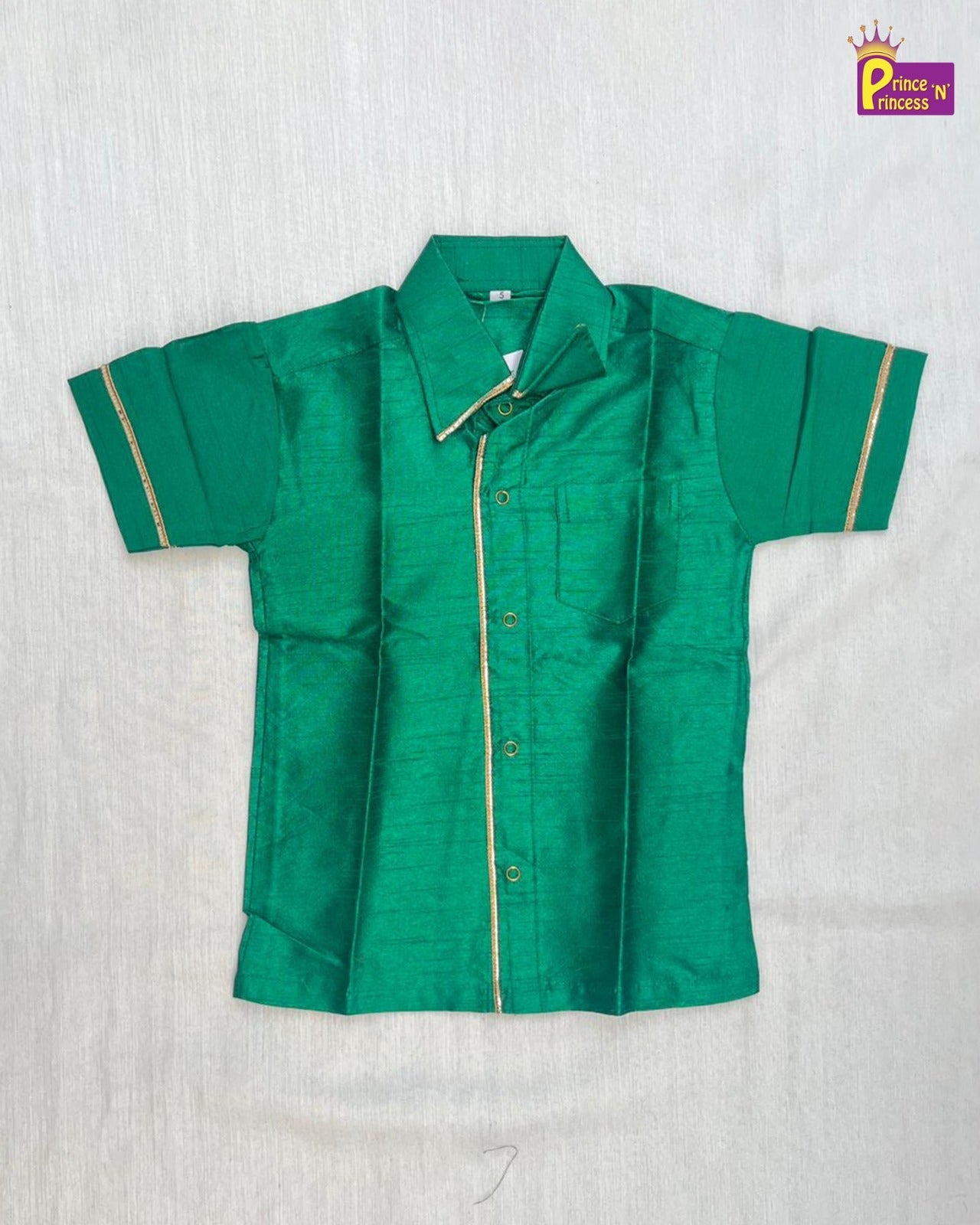 Boys South India Green Shirt Dhoti SD107 - Prince N Princess