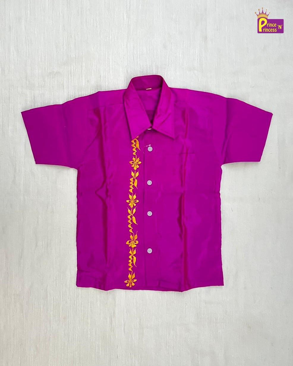 Boys South India Purple Shirt Dhoti SD105 - Prince N Princess