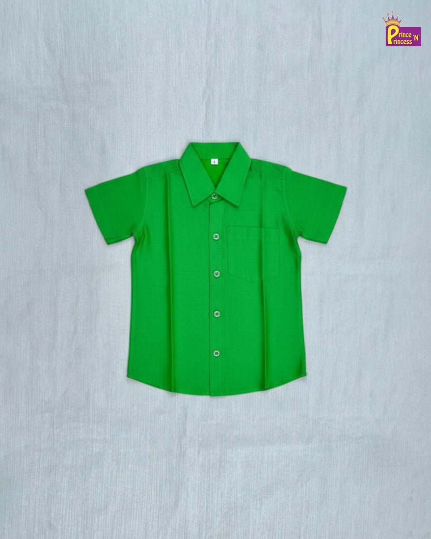 Boys South Indian Shirt Dhoti in Green SD113 - Prince N Princess