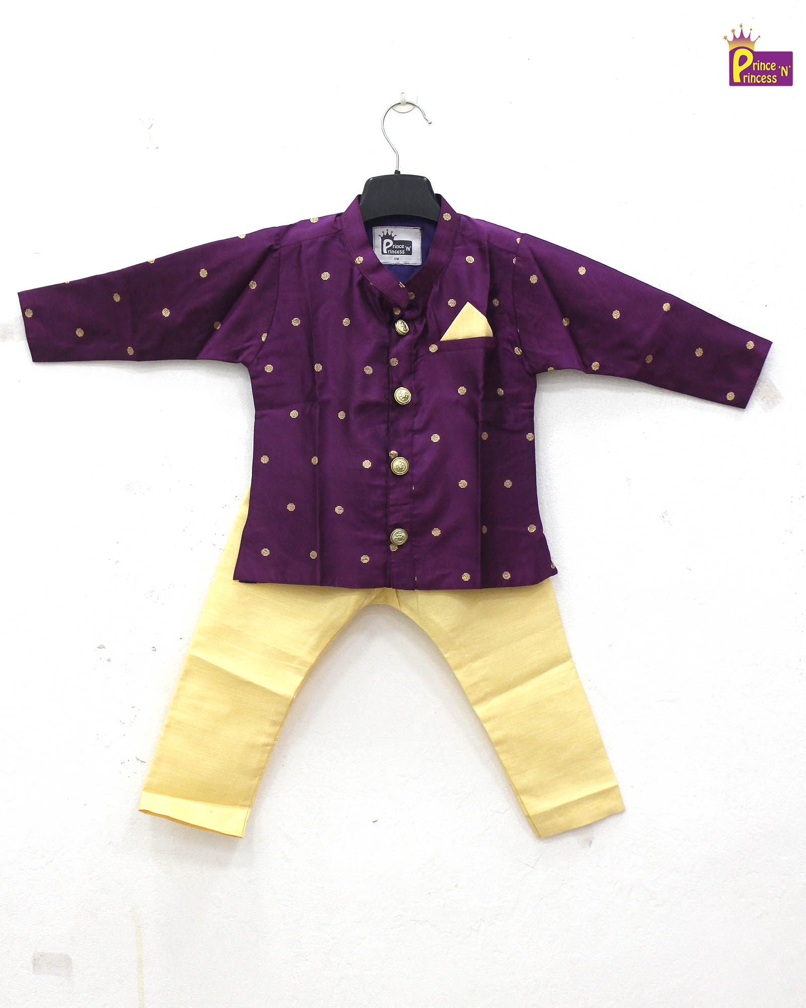 Boys Whine with Sandal Kurta Pajama KP148 - Prince N Princess