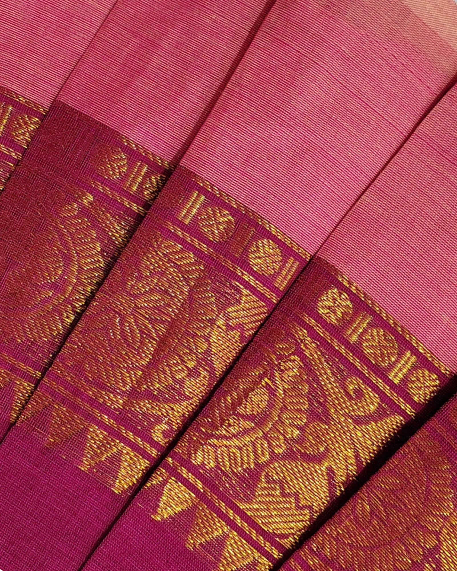 Magenta Rose Pink Chettinad Cotton Pattu Frock + Hairband | Baby Girl Traditional Frock LF2040