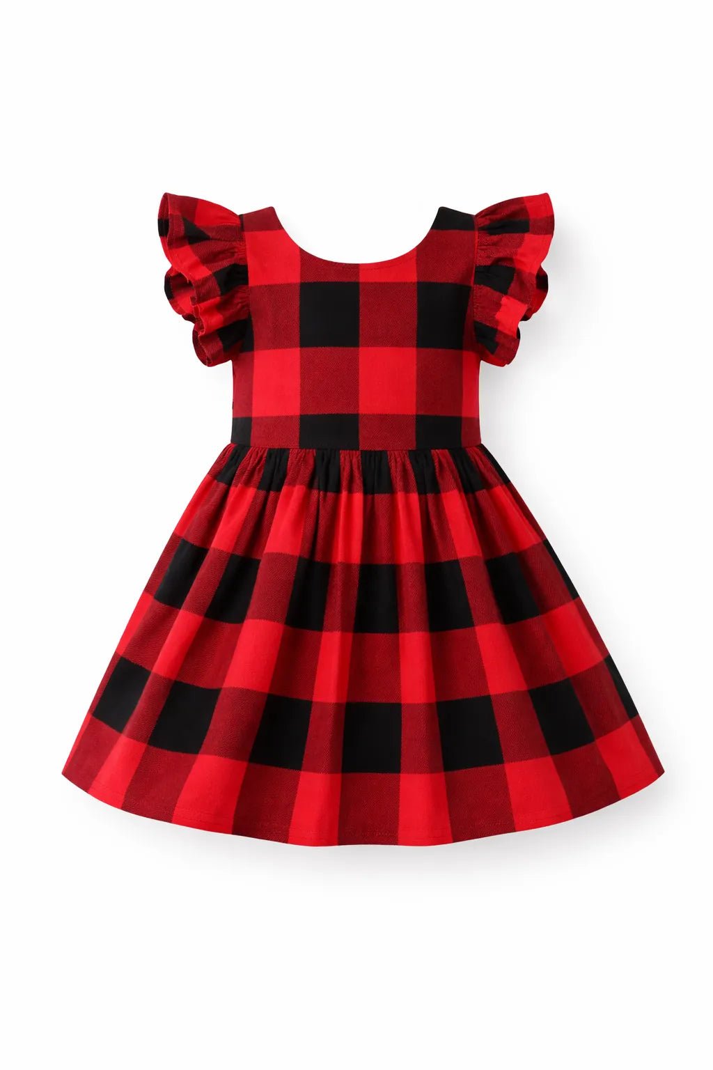 Cotton Black Red Frock in Checks Desgin CF134 - Prince N Princess