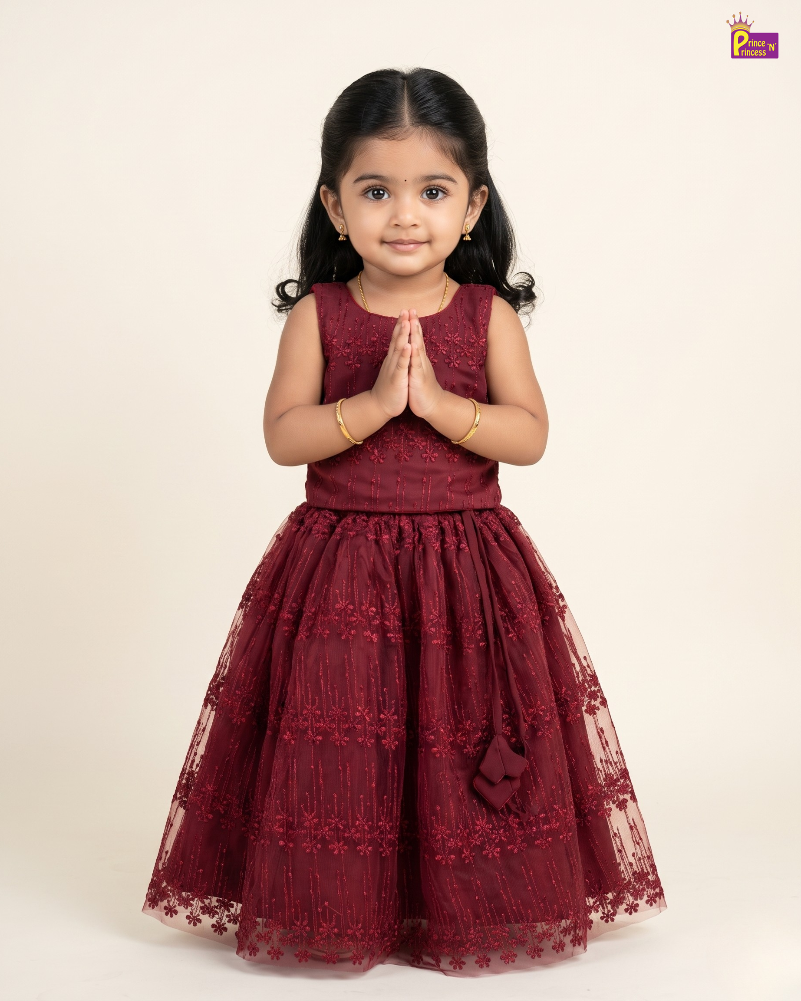 Girls’ Red Elegant Party Wear Outfit - LC256