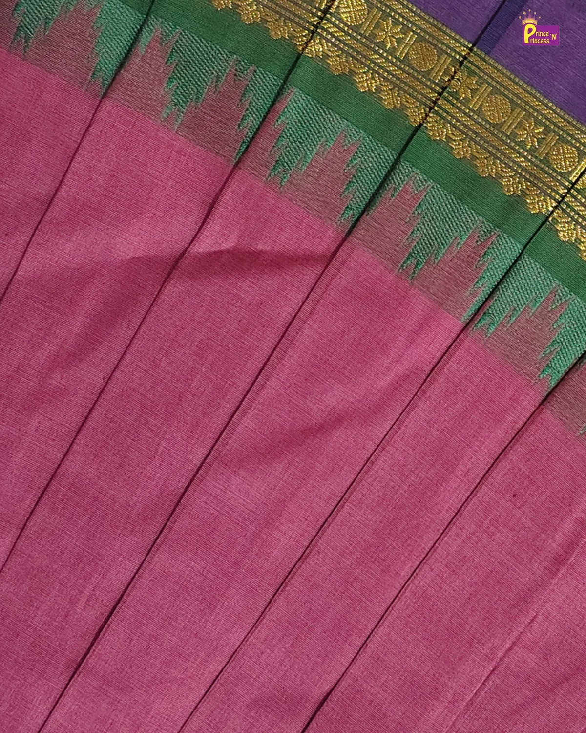 Dusty Rose Chettinad Cotton Long Gown for Girls - Festival Wear PG746 for kids festival wear