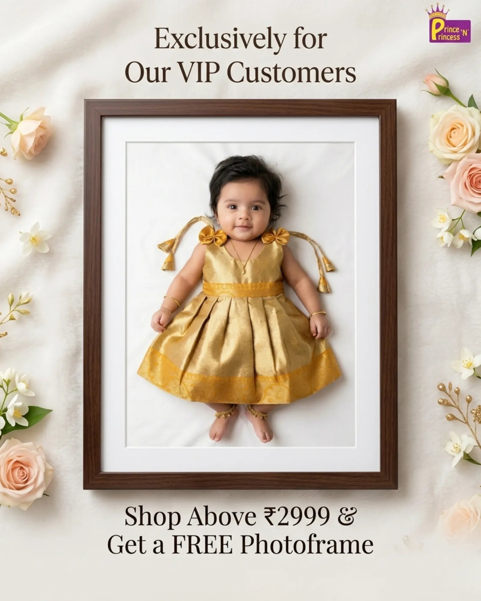 Free Baby Photoframe Gift - Exclusive for VIP Customers 6 x 10 Inches for kids festival wear