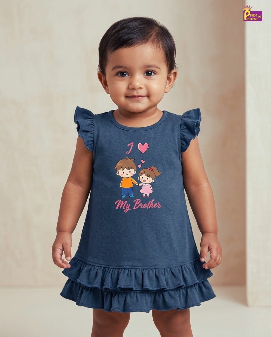 Girls Blue Knitted Frock KF062 - Prince N Princess