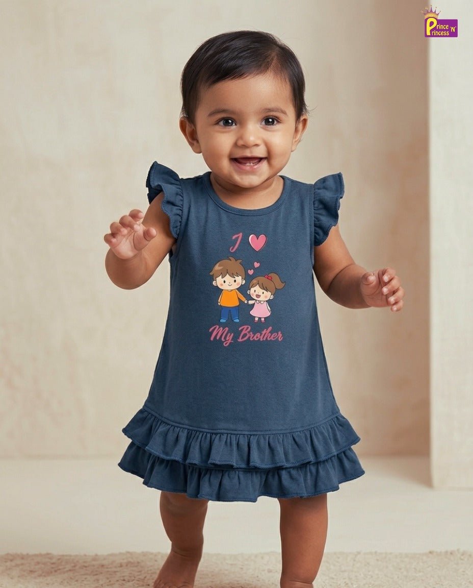 Girls Blue Knitted Frock KF062 - Prince N Princess