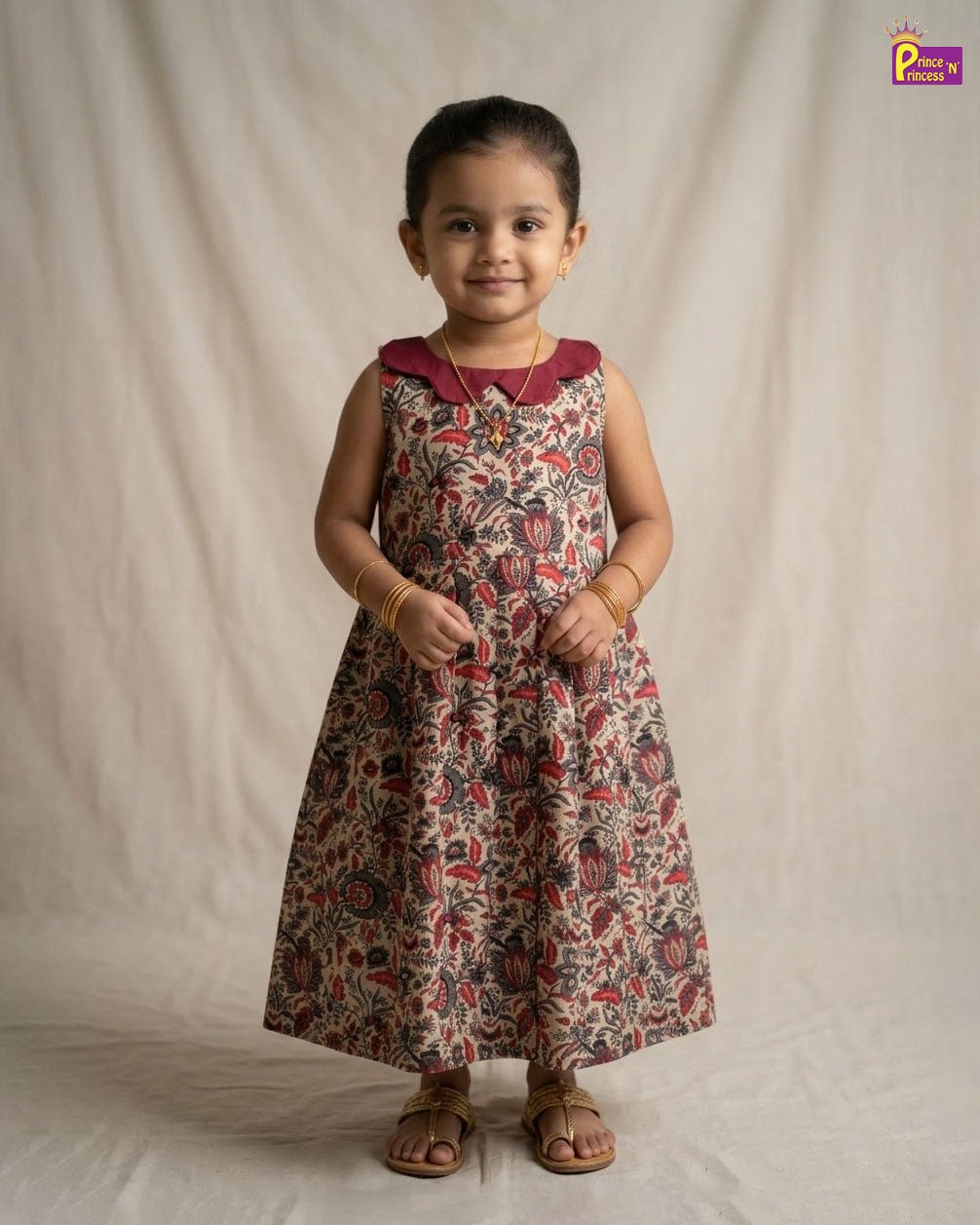 Girls Camric Cotton Knee Frock - Breathable Summer Dress for Kids CF402 - Prince N Princess