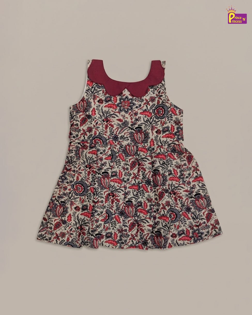 Girls Camric Cotton Knee Frock - Breathable Summer Dress for Kids CF402 - Prince N Princess