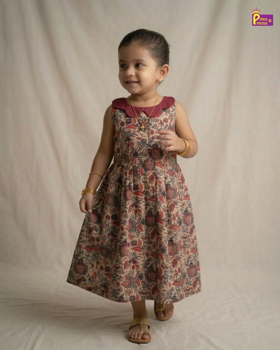 Girls Camric Cotton Knee Frock - Breathable Summer Dress for Kids CF402 - Prince N Princess