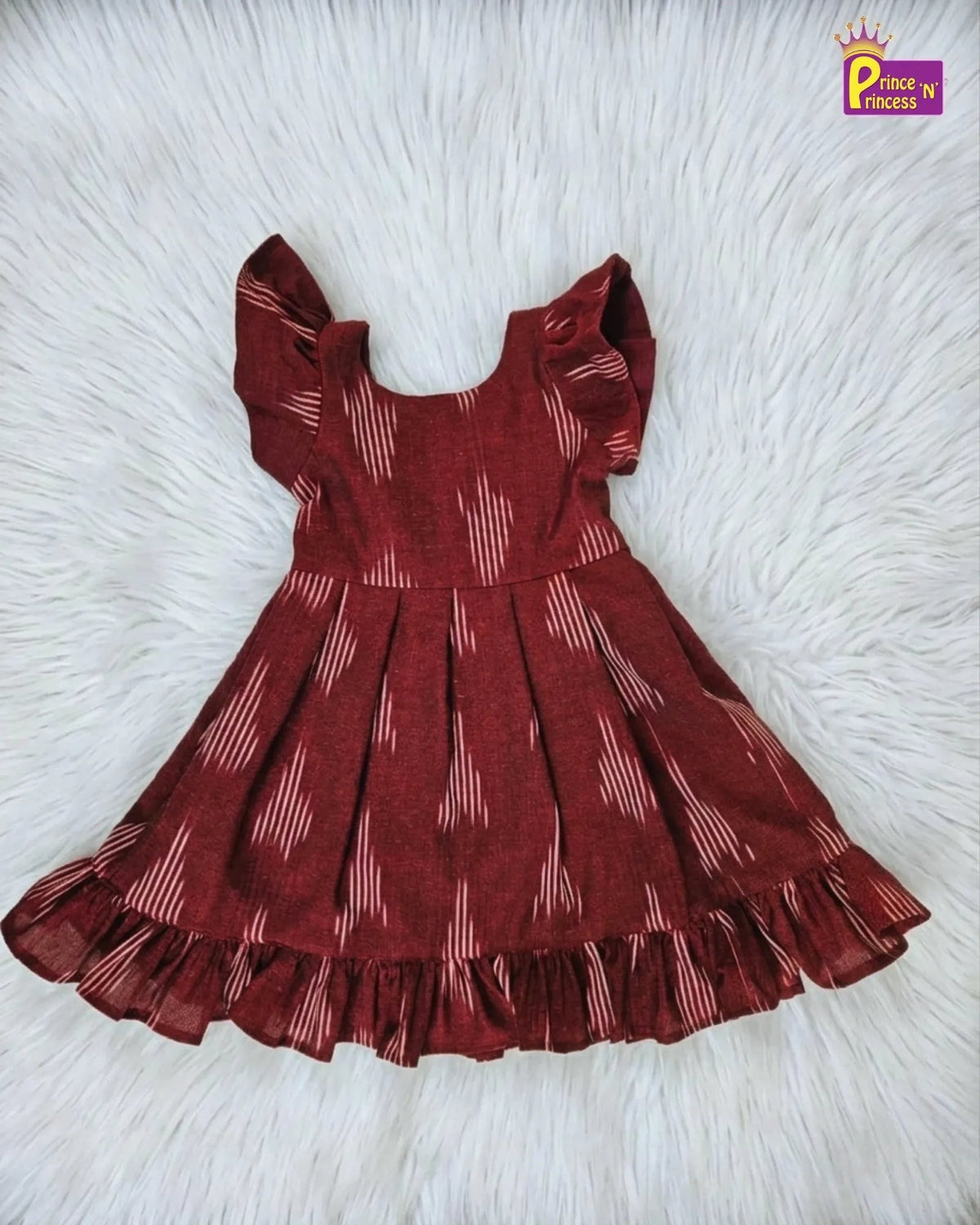 Girls Cotton Ikkat Summer Knee Frock