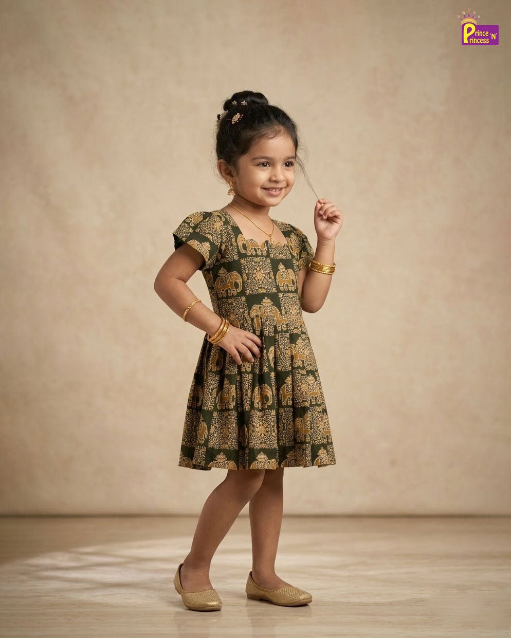 Girls Cotton Knee Frock - Breathable Summer Dress for Kids CF401 - Prince N Princess