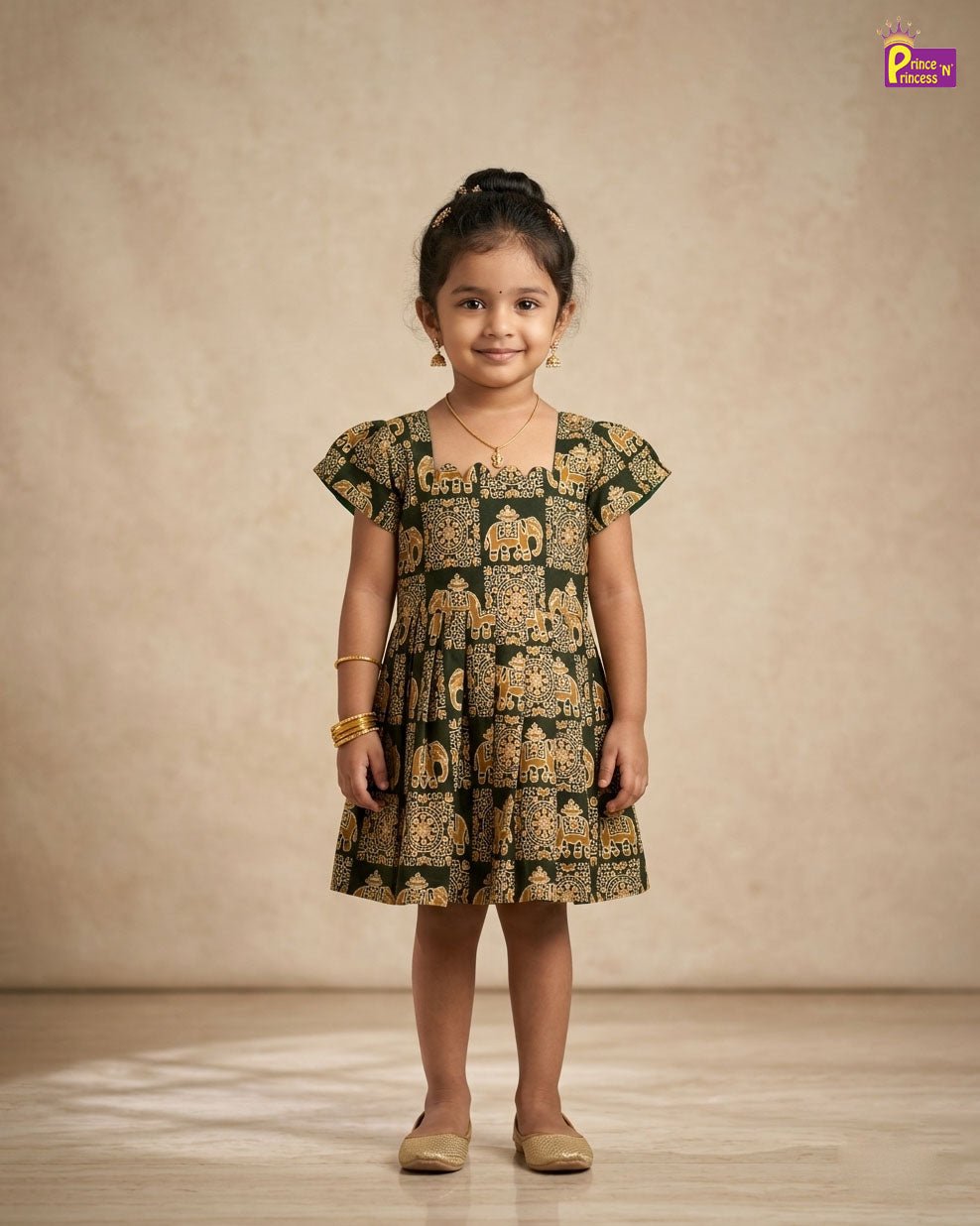 Girls Cotton Knee Frock - Breathable Summer Dress for Kids CF401 - Prince N Princess