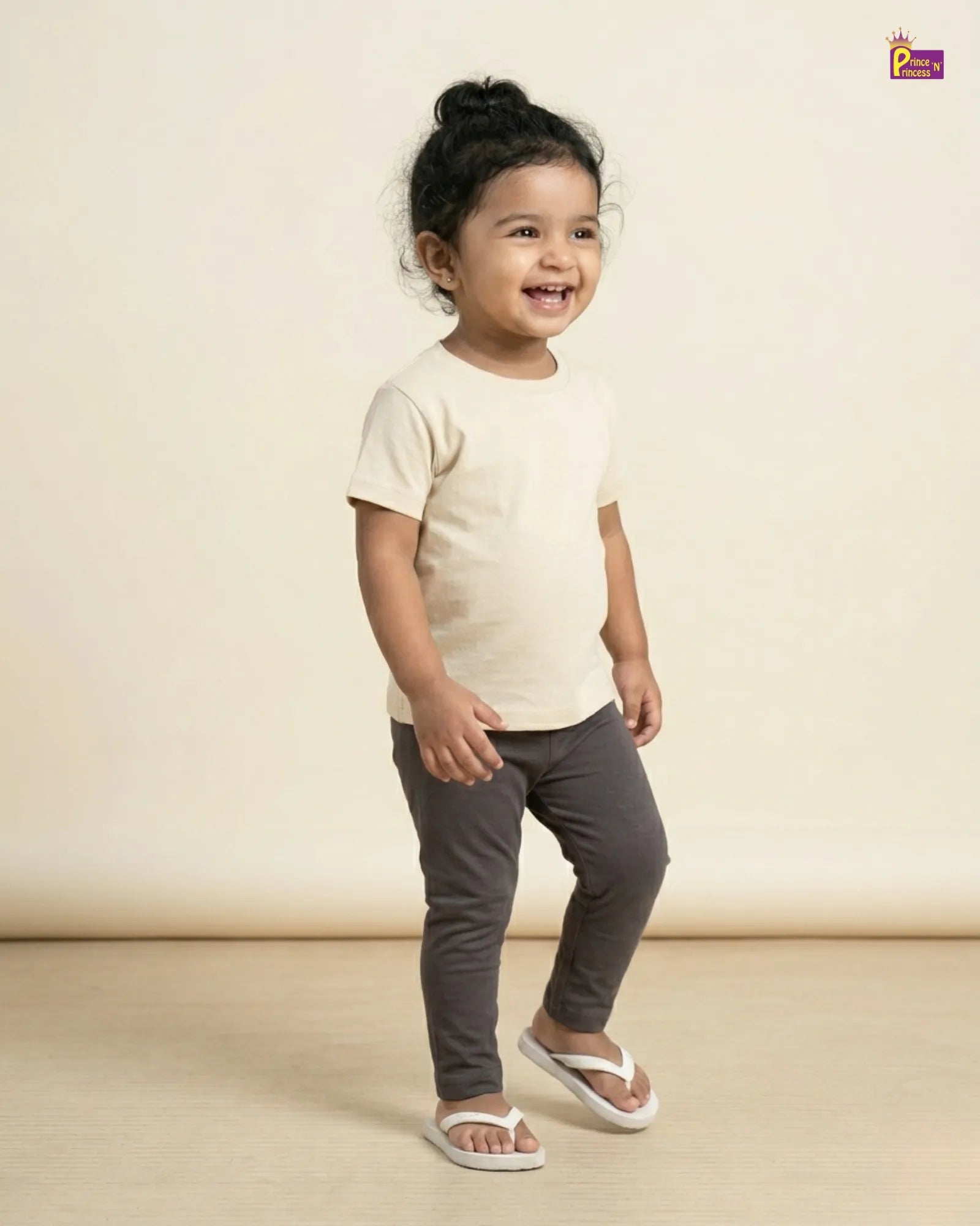 Girls Cotton leggings in Grey Solid LG009 for kids festival wear