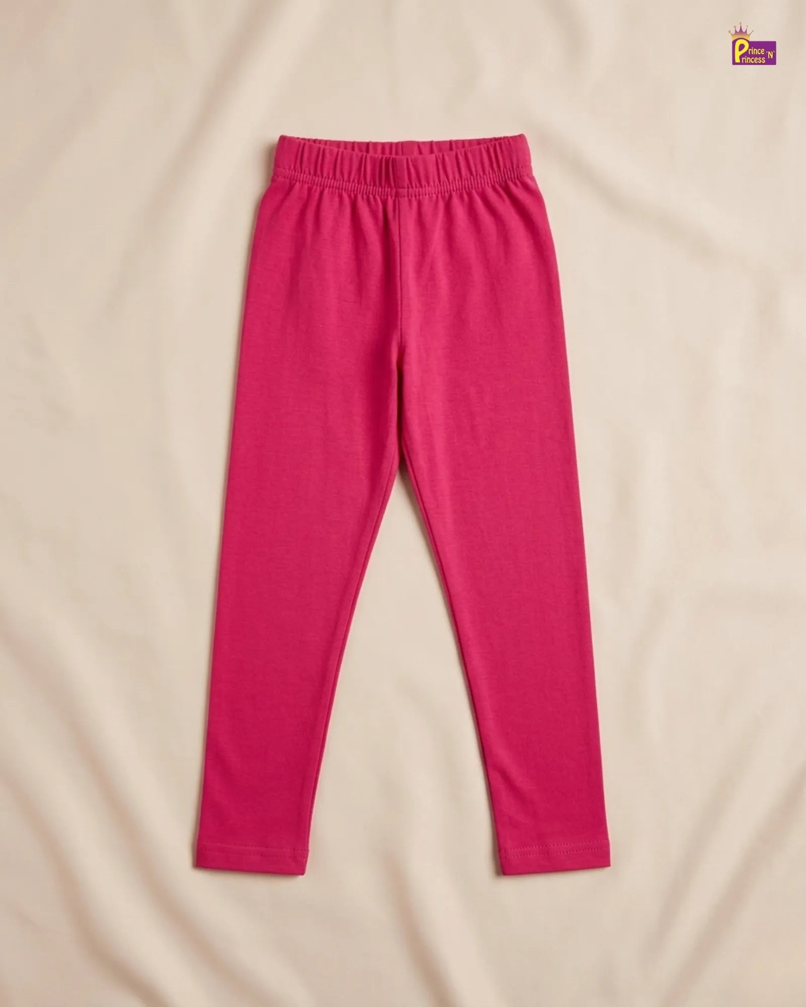 Girls Cotton leggings in Pink Solid LG001 for kids festival wear