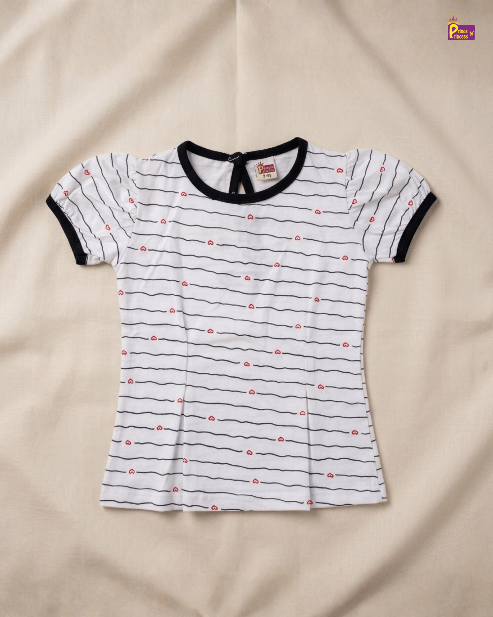 Girls Cotton Printed T-Shirt in White GTS008 for kids festival wear