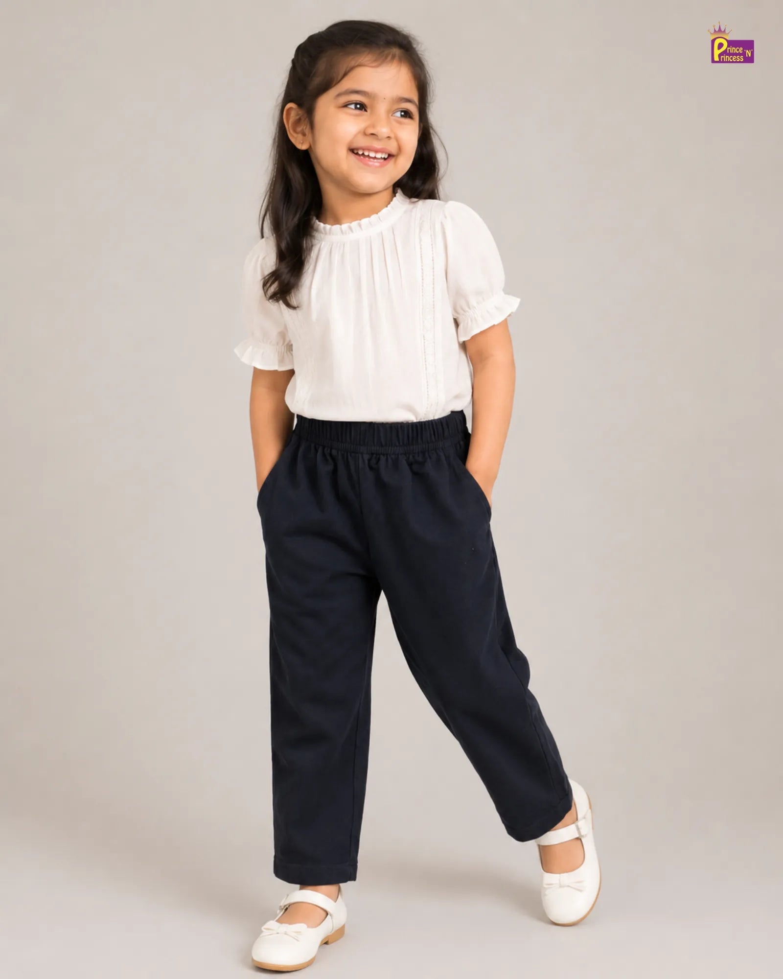 Girls Cotton Summer Wear Pant in Black GT009 for kids festival wear