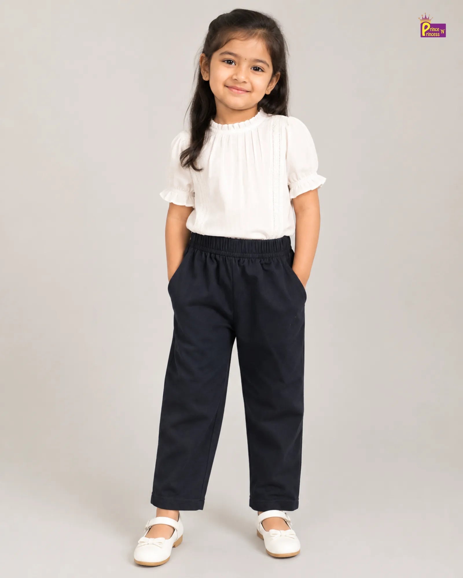 Girls Cotton Summer Wear Pant in Black GT009 for kids festival wear