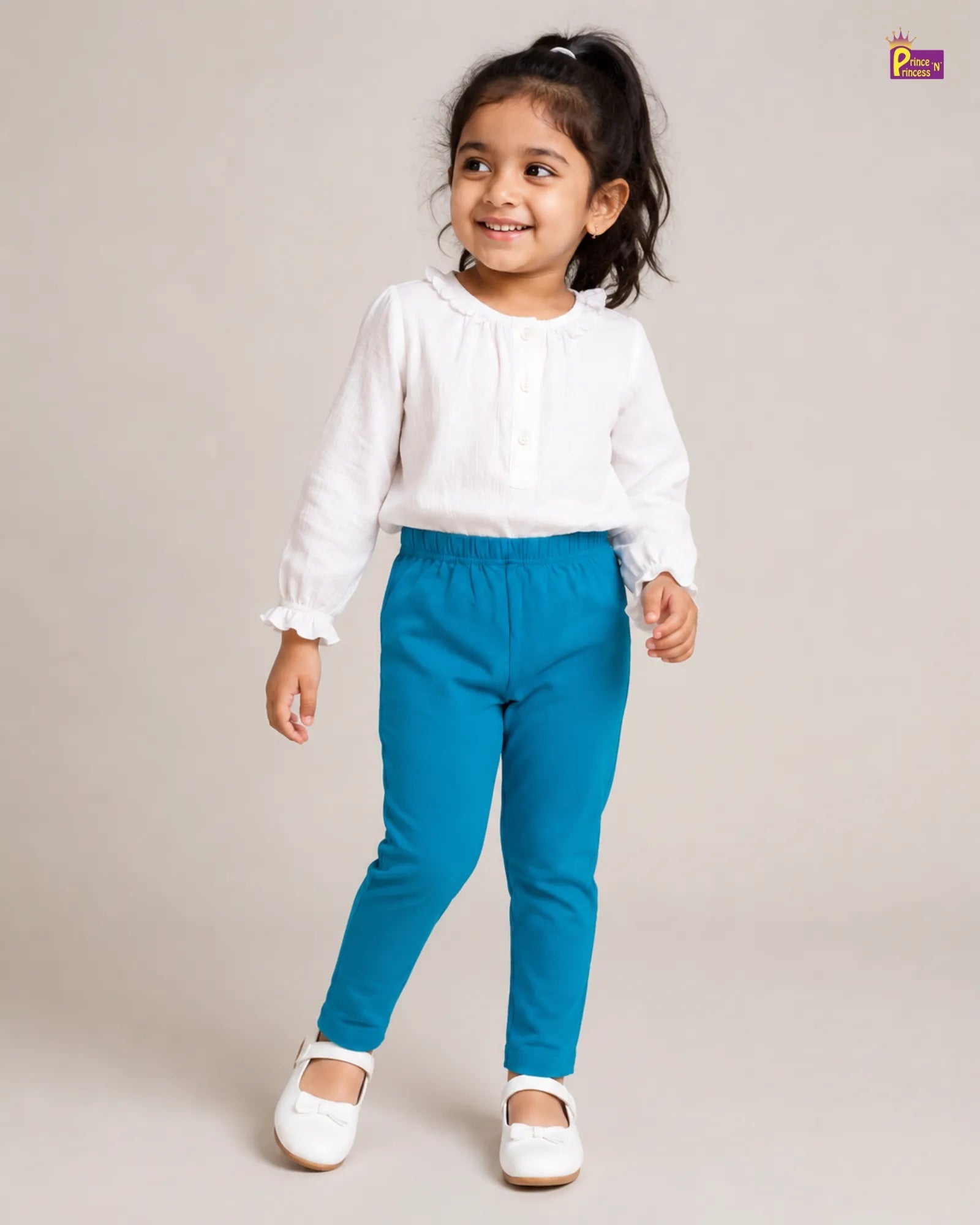 Girls Cotton Summer Wear Pant in Blue GT019 for kids festival wear
