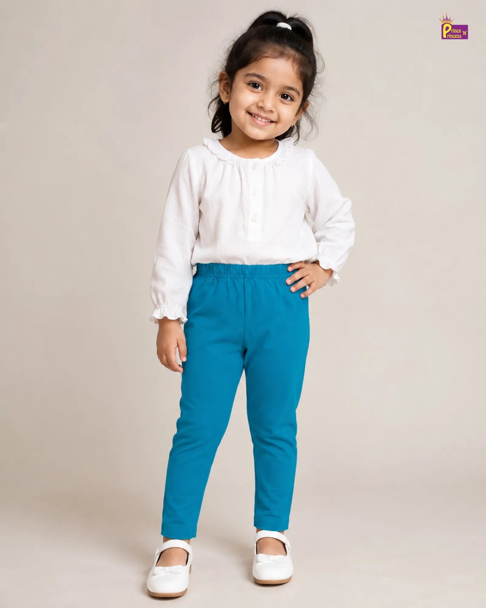 Girls Cotton Summer Wear Pant in Blue GT019 for kids festival wear
