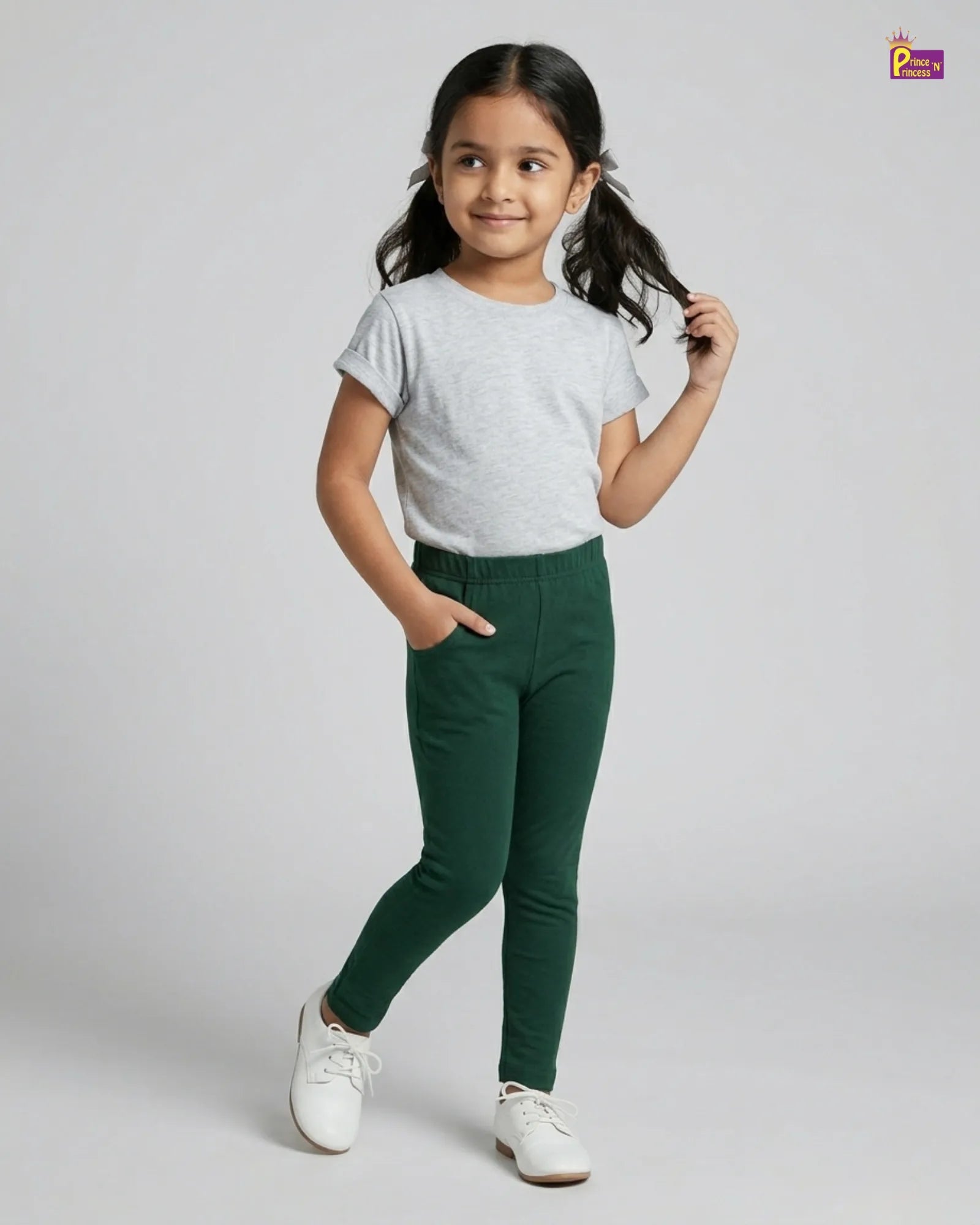 Girls Cotton Summer Wear Pant in Green GT019 for kids festival wear