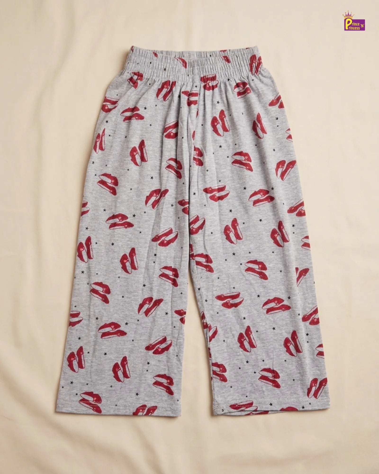 Girls Cotton Summer Wear Pant in Grey with Red Printed GT002 for kids festival wear