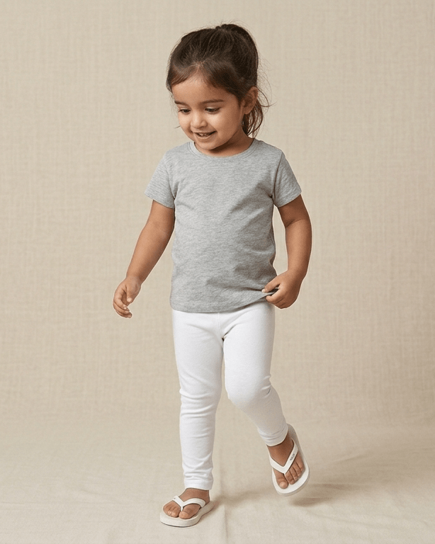 Girls Cotton Summer Wear Pant in White GT021 for kids festival wear