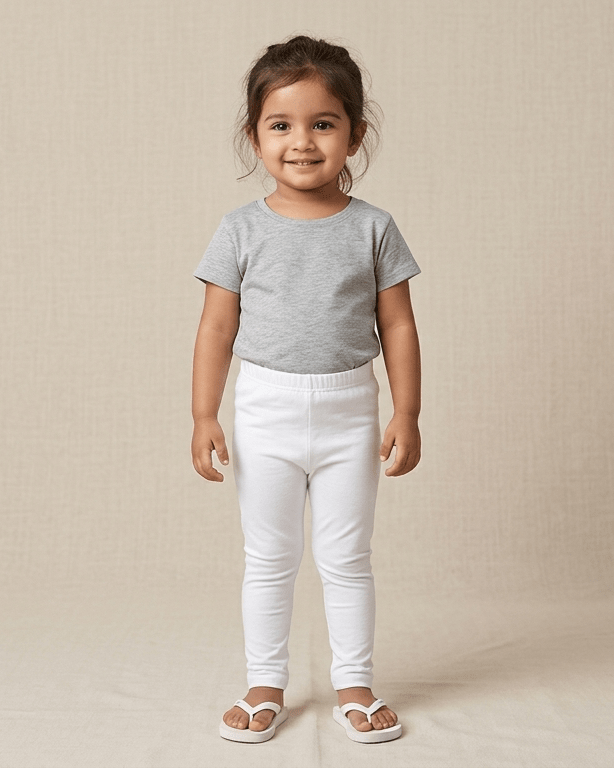 Girls Cotton Summer Wear Pant in White GT021 for kids festival wear