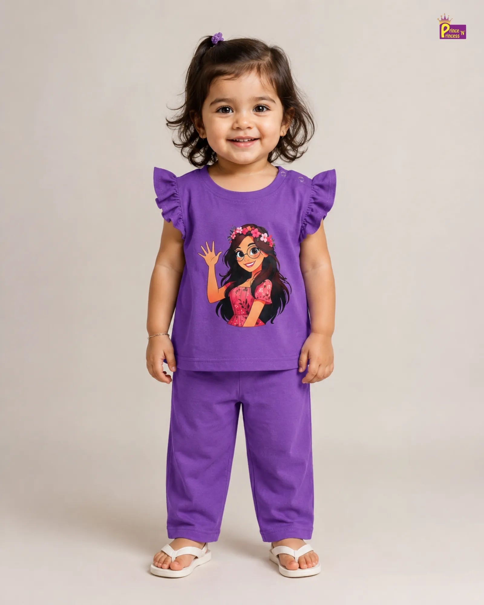 Girls Cotton T-Shirt in Purple GTS068 for kids festival wear