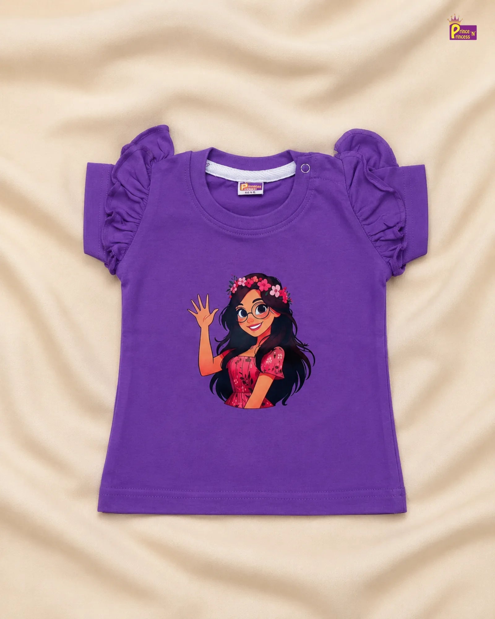 Girls Cotton T-Shirt in Purple GTS068 for kids festival wear