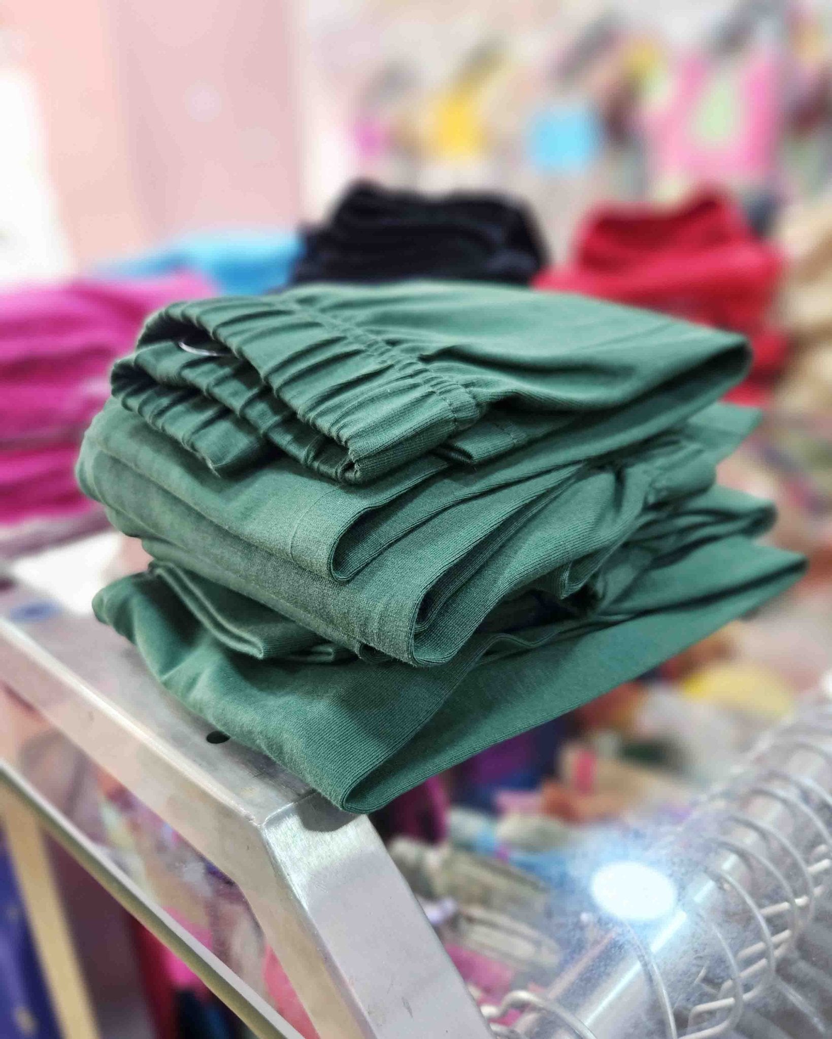 Girls Green Solid Cotton leggings LG008 - Prince N Princess