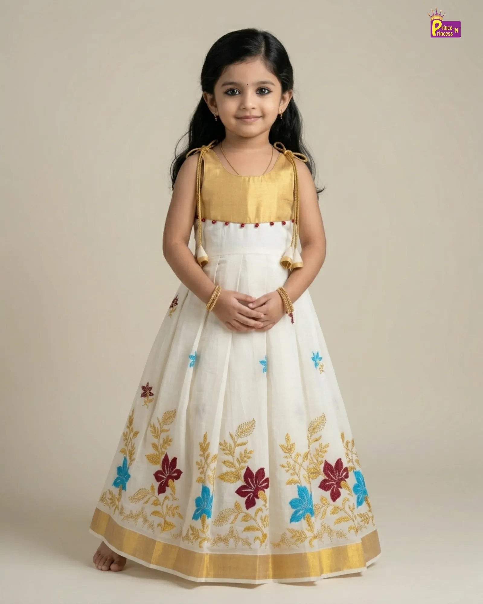 kerala kasavu collection weared by 5 years cute girl