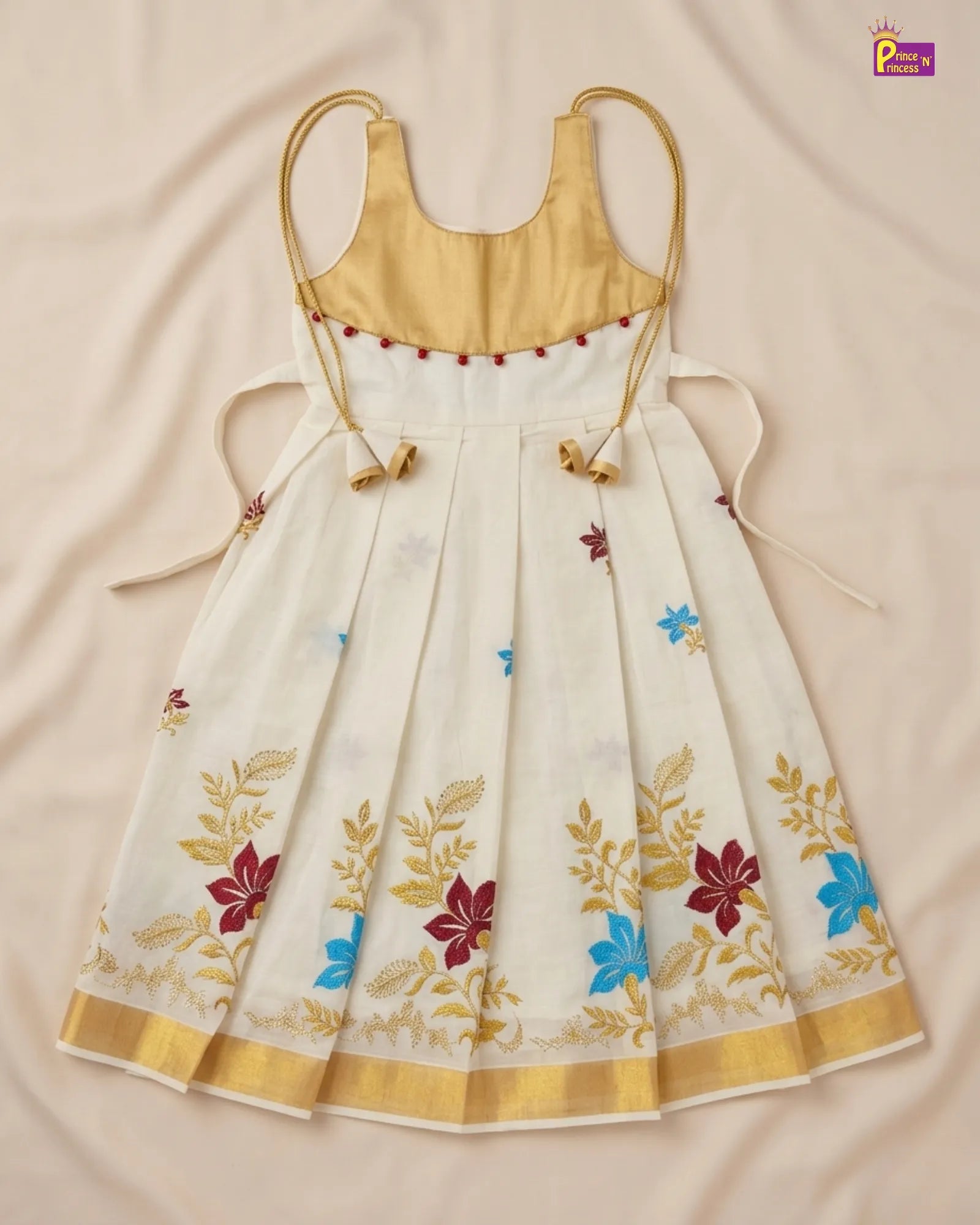 newborn pattu frock with colorfull embrodiary design