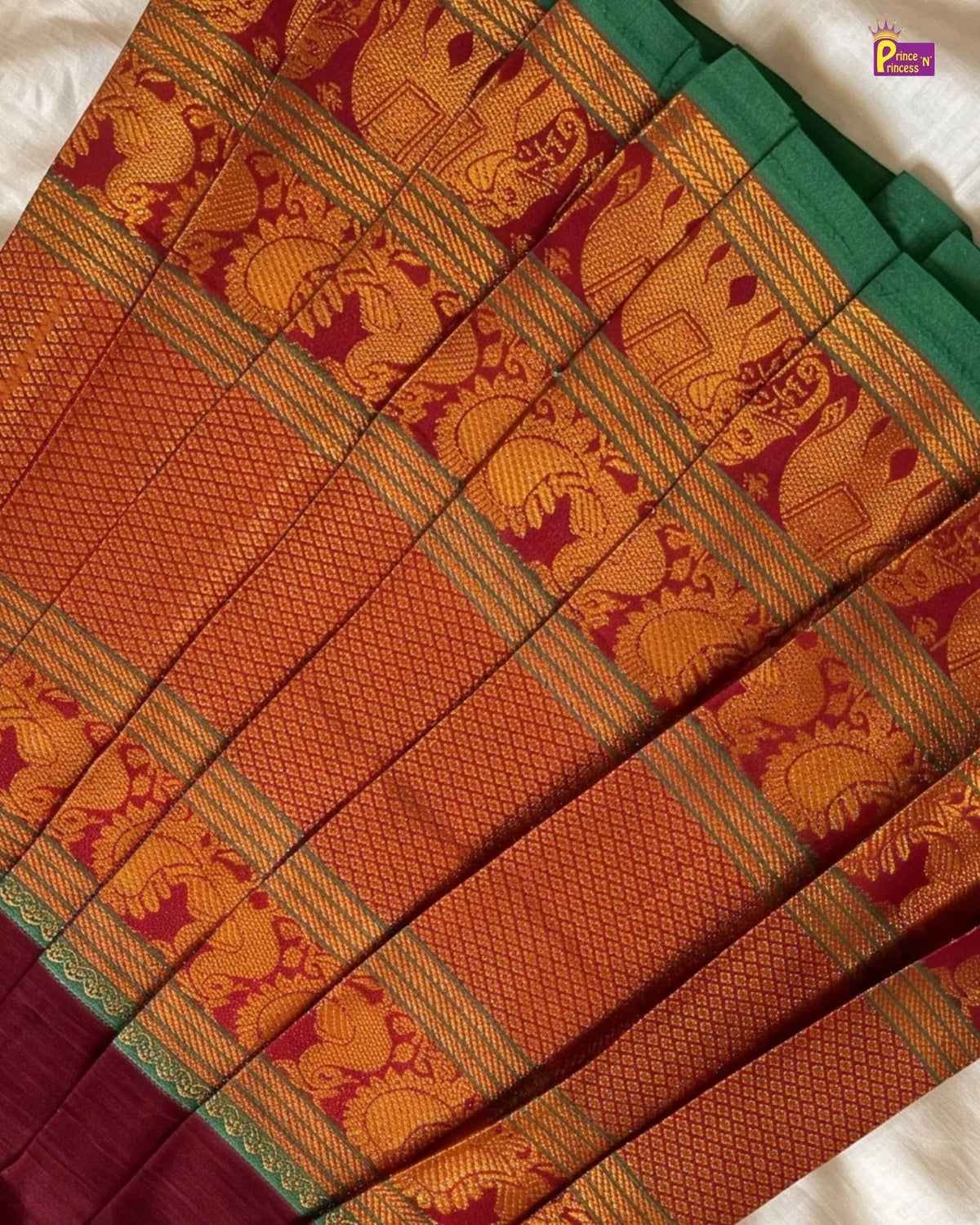 Girls Maroon Kalyani Cotton Gown - PG746 for kids festival wear