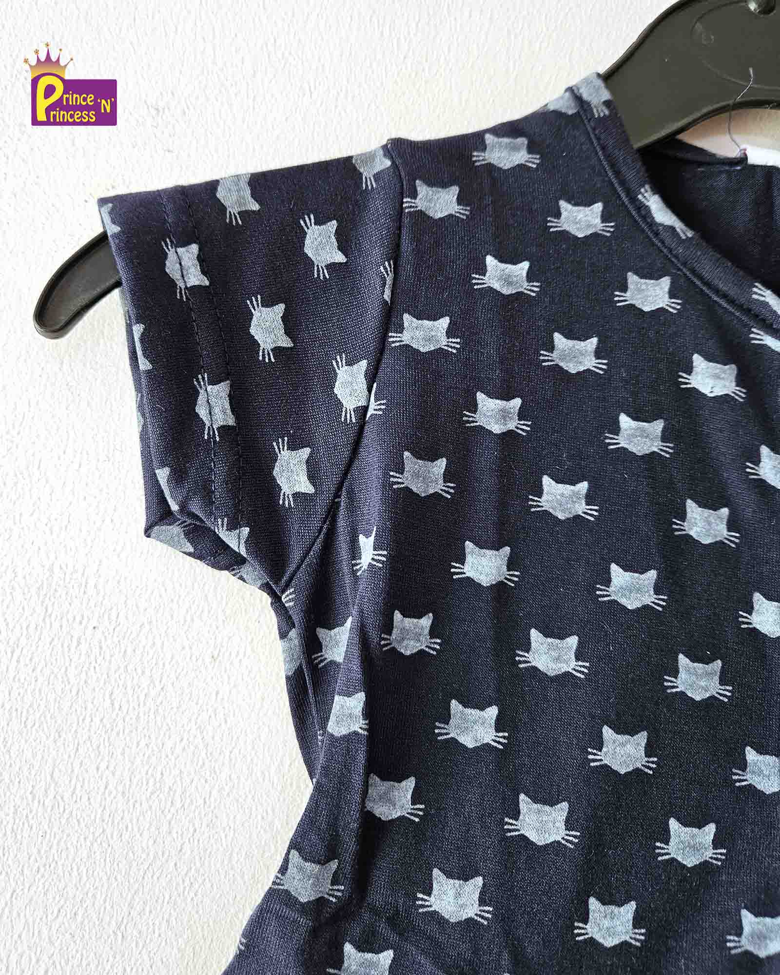 Girls Navy Blue Knitted Frock KF034 - Prince N Princess