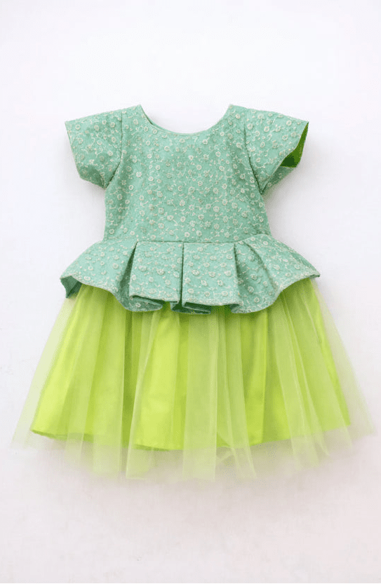 Girls Pista green Party Frock LDF317 - Prince N Princess