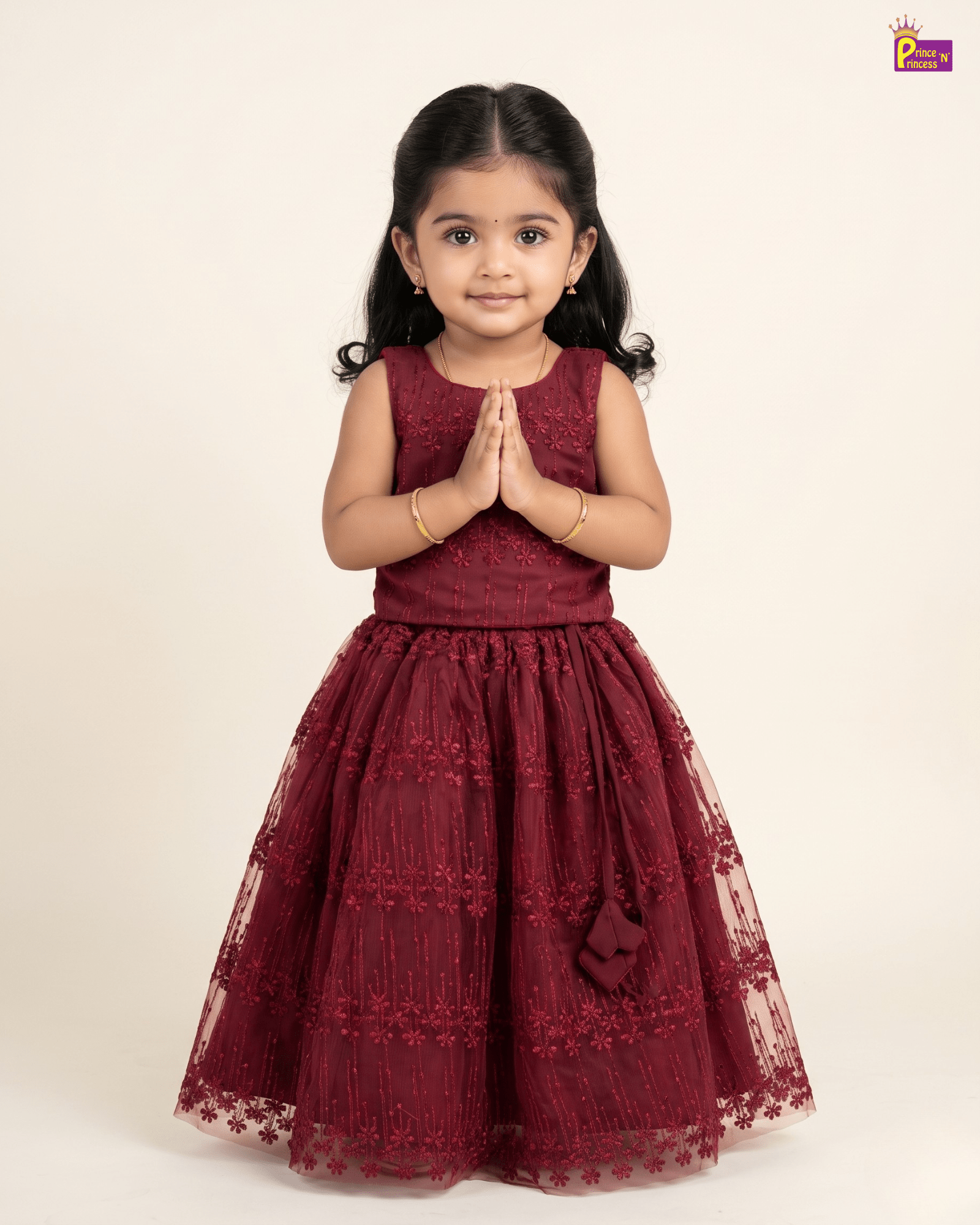 Girls’ Red Elegant Party Wear Outfit - LC256 for kids festival wear