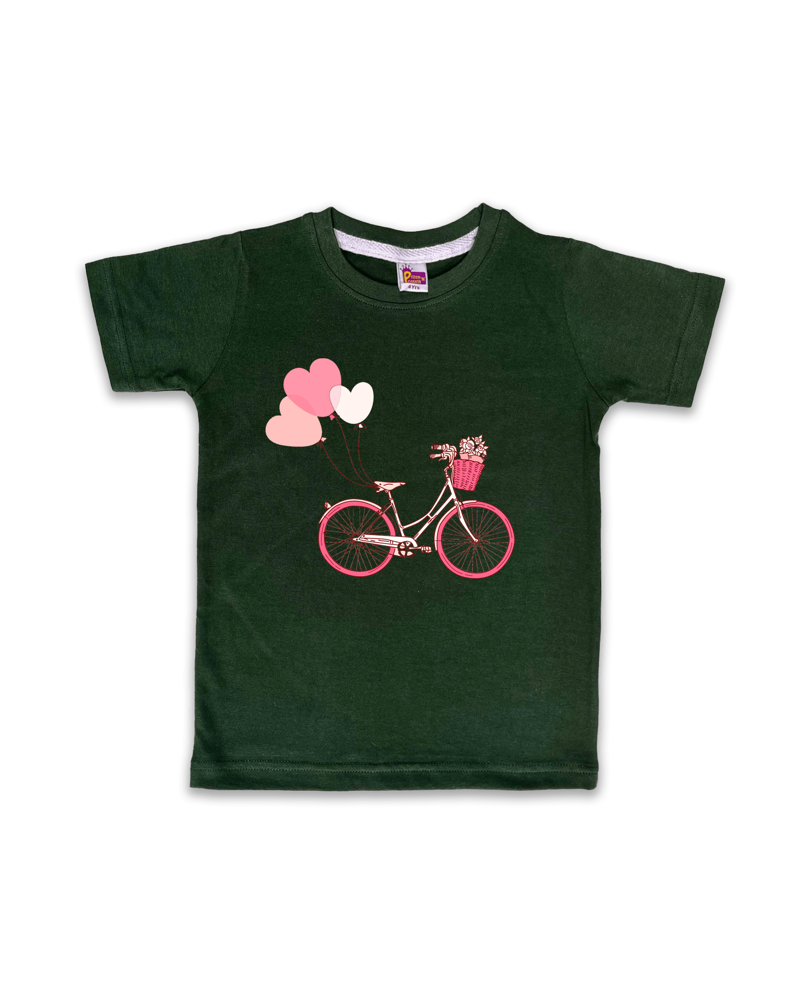 Girls T-Shirts Half Sleeve (Dark Green) FTS068 - Prince N Princess