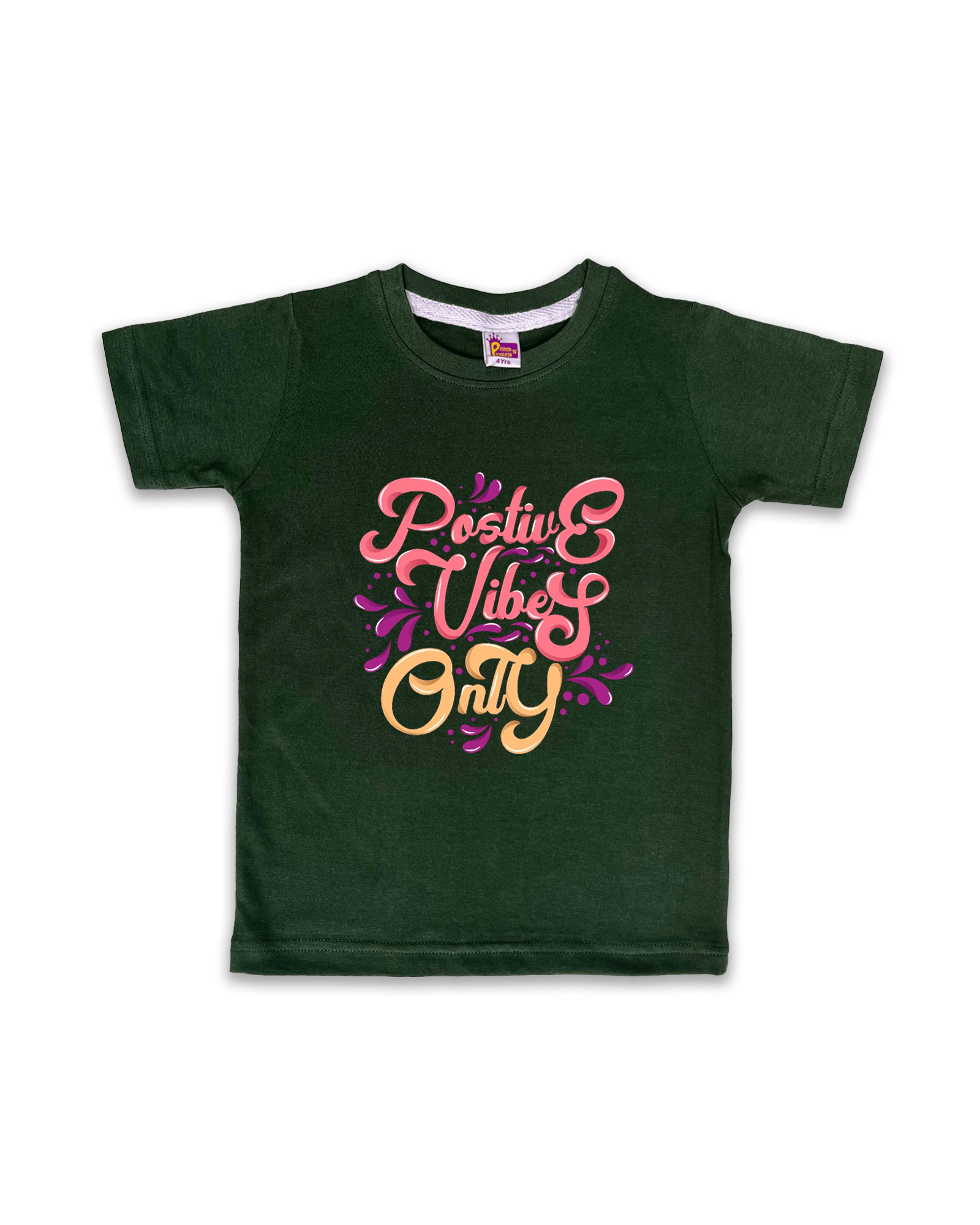 Girls T-Shirts Half Sleeve (Dark Green) FTS081 - Prince N Princess
