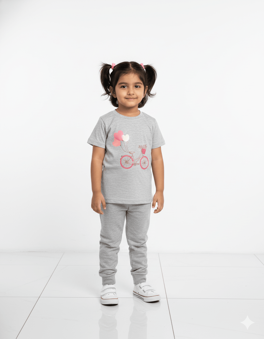 Girls T-Shirts Half Sleeve (Melange) FTS063 - Prince N Princess